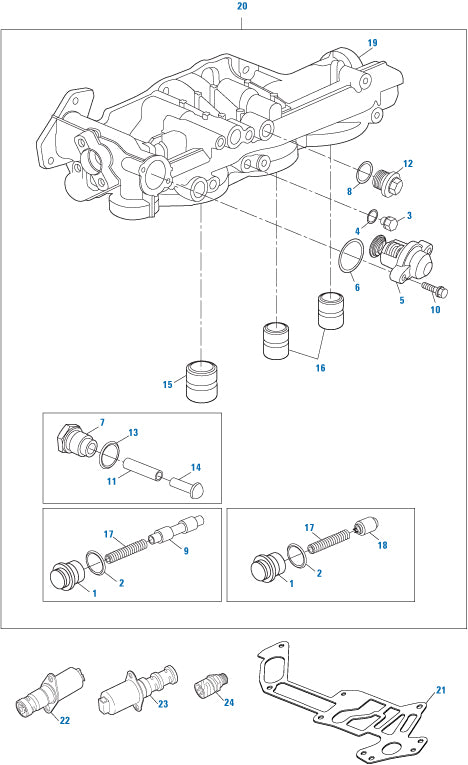 PAI Blue - Mack & Volvo Applications
Oil Filter Housing - D11, D13 Series | woodlineparts.com