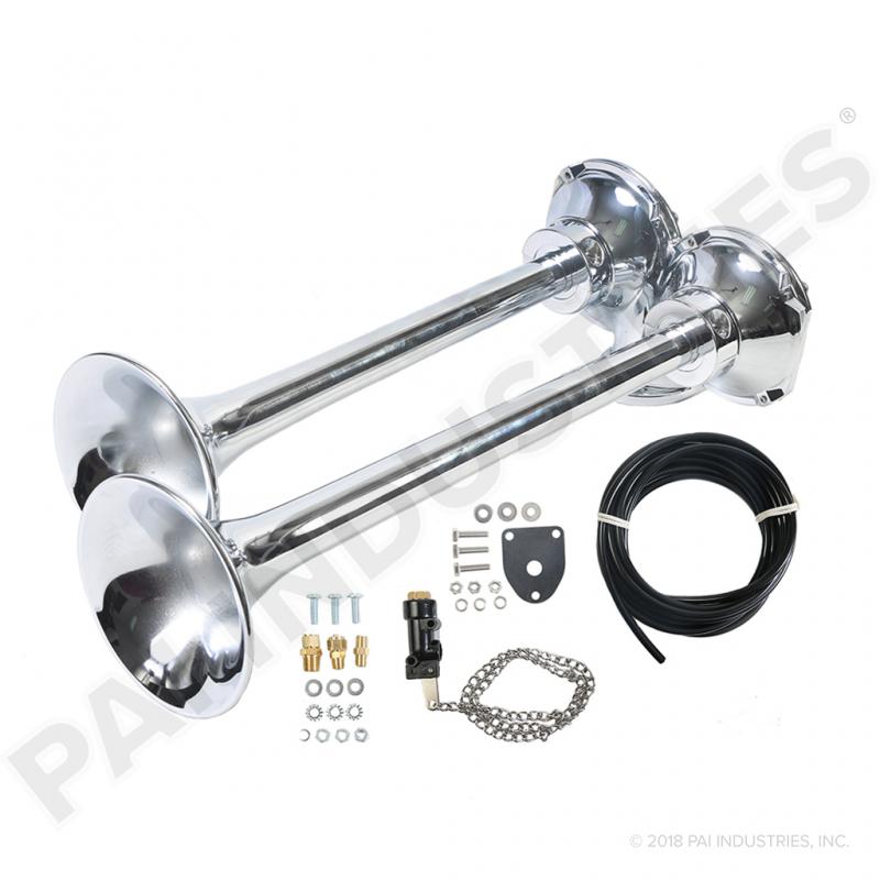 PAI 451630 NAVISTAR 244283R91 DUAL AIR HORN KIT (15-1/4" & 13-1/4" LONG) | woodlineparts.com