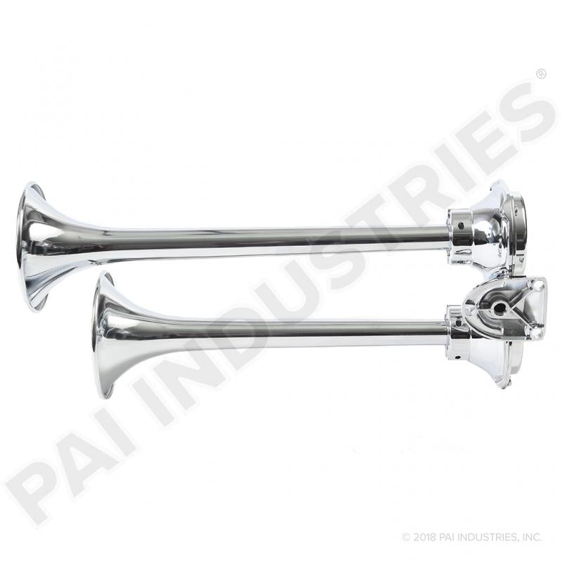 PAI 451630 NAVISTAR 244283R91 DUAL AIR HORN KIT (15-1/4" & 13-1/4" LONG) | woodlineparts.com