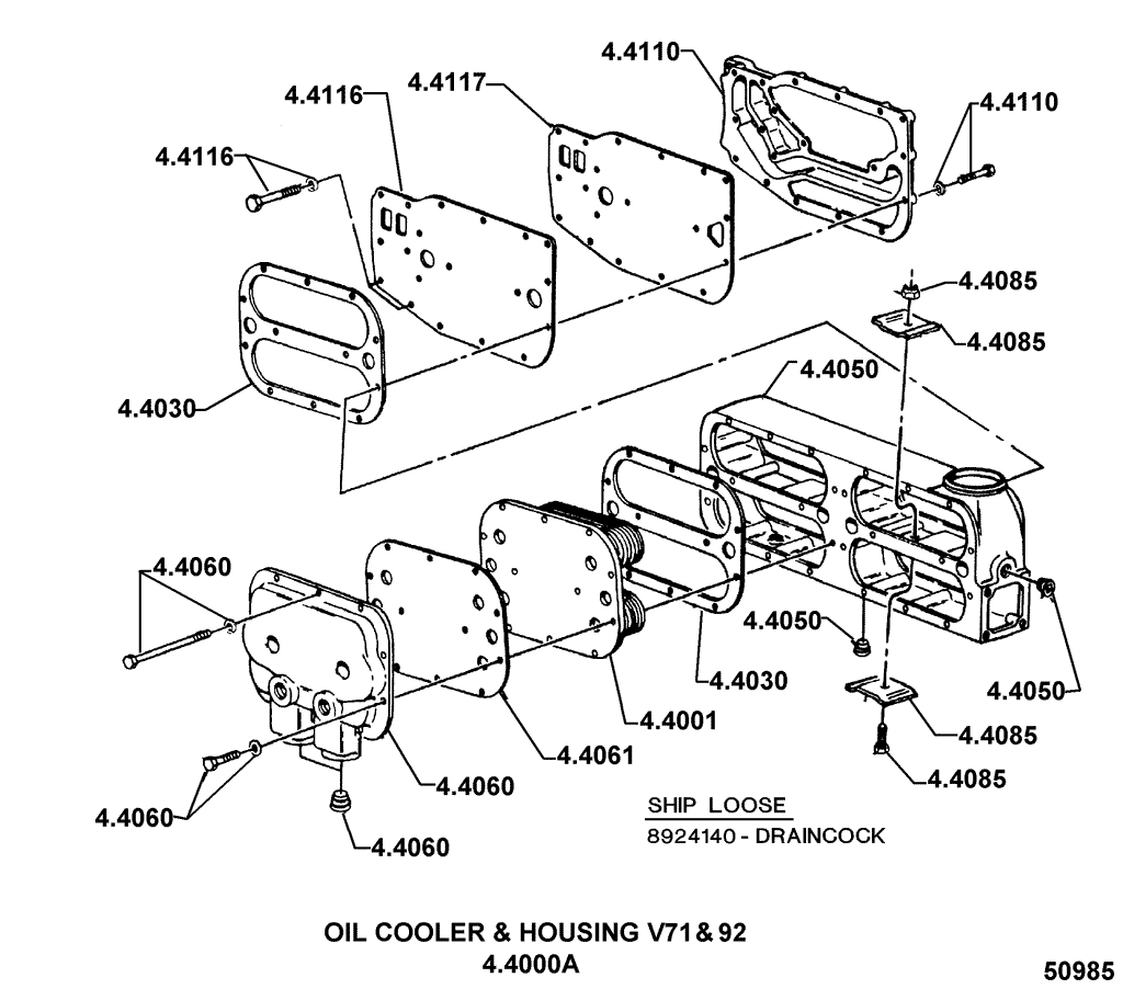 Detroit Diesel Oil Cooler & Housing V71 / V92 | woodlineparts.com