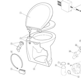 JABSCO® 58104-2000 SEAT & LID (SOFT CLOSE) 58XX0 SERIES ELECTRIC TOILETS