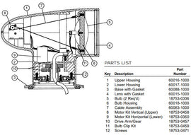 Jabsco® 60088-1000 Base & Gasket (60010-2 Series 255 Remote Control Searchlight)