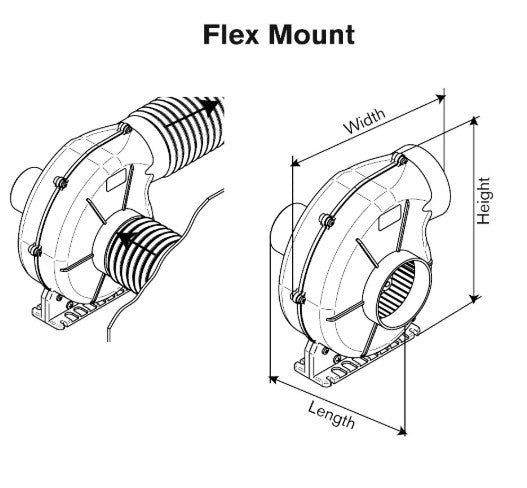 Johnson® 80-47422-02 Flex Mount Blower 6.00" 24V 589 CFM