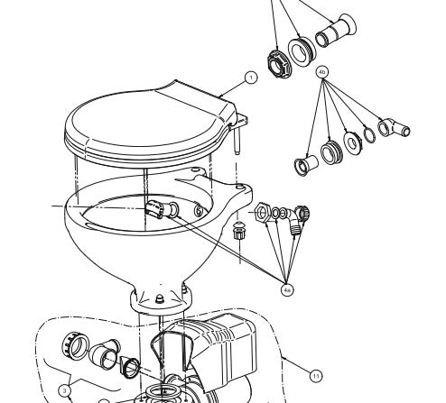 Johnson SPX AquaT Silent Electric Marine  Toilet | woodlineparts.com