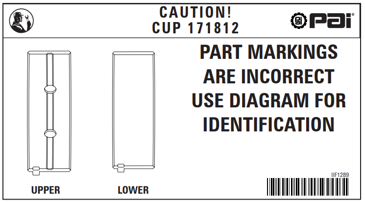 PAI 171812 Part Markings Caution (English) | woodlineparts.com