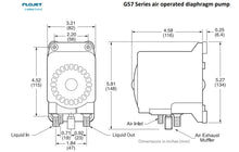Load image into Gallery viewer, FloJet G57 Series Technical Drawing | woodlineparts.com