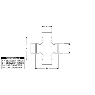 PAI EM59220 MACK 2104-5103X STEERING UNIVERSAL JOINT (1000) (5-103X, 5-170X)