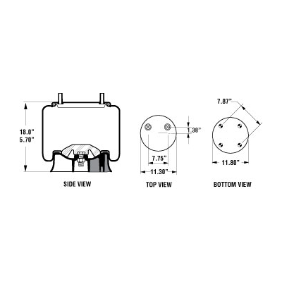 PAI 755153 HENDRICKSON S-20127 AIR SPRING (ROLLING LOBE) (USA)