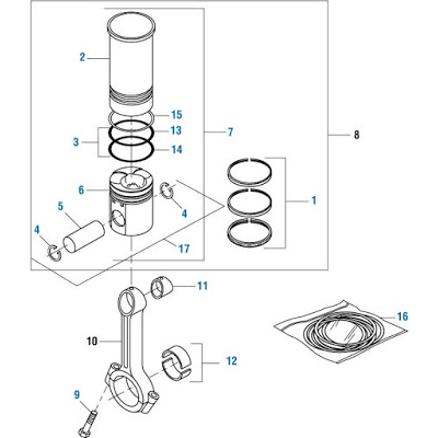 PAI 401017 NAVISTAR 1825689C92 CYLINDER KIT (W/O PISTON RINGS)