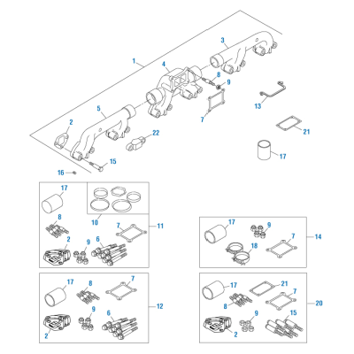 PAI 181025 CUMMINS 3062566 EXHAUST MANIFOLD (CENTER) (855) (LOW BOSS)