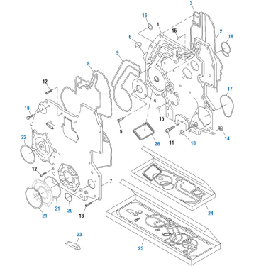 PAI 431316 NAVISTAR 1842662C92 REAR FRONT COVER GASKET KIT (USA)