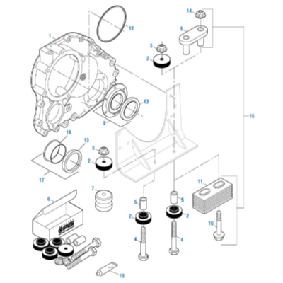 PAI FMT-4992 MACK 20QL322 INSULATOR (LOWER FRONT ENGINE MOUNT) (CH)