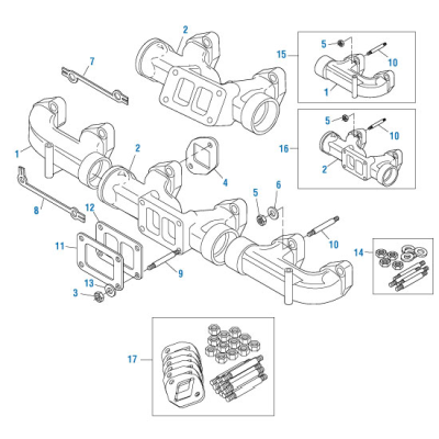 PAI EEX-2055 EXHAUST MANIFOLD KIT FOR MACK E7 / E-TECH / ASET ENGINES