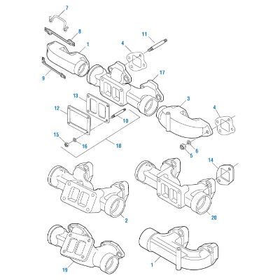 PAI EEX-1882 MACK 104GC5166 CENTER EXHAUST MANIFOLD (E6) (MADE IN USA)