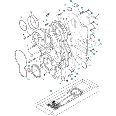 PAI 331416 CATERPILLAR 2341866 FRONT COVER GASKET KIT (USA)