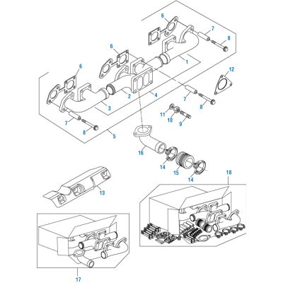PACK OF 5 PAI 631347 DETROIT DIESEL 12555806 EXHAUST Y PIPE GASKET (USA)