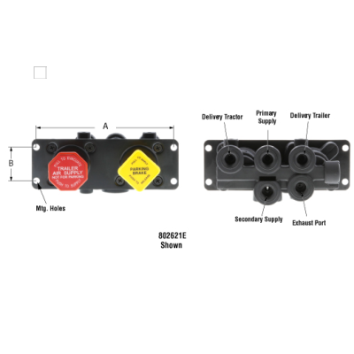 PAI 802621E MACK 745-800445 MV-3 BRAKE CONTROL MODULE VALVE