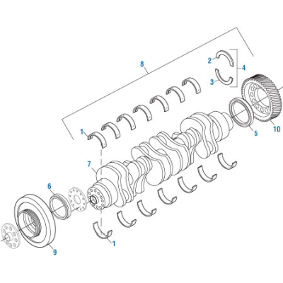 PAI 671585A DETROIT DIESEL MAIN BEARING KIT (STD) (DD15 / DD16) (USA)