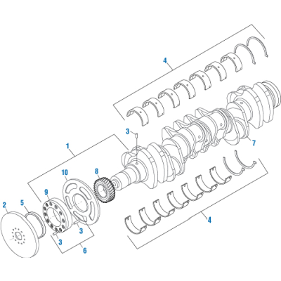 PAI 171658 CUMMINS 4925762 CRANKSHAFT (ISX) (3608889, 3681911, 3691444, 4330732, 4923646, 5440758) (USA)
