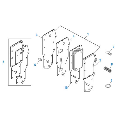 PACK OF 5 PAI 131443 CUMMINS 4932124 OIL COOLER GASKET (B / ISB / QSB)