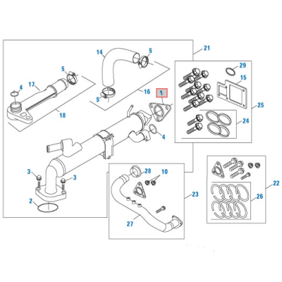 PACK OF 4 PAI 431323 NAVISTAR 1875808C1 EGR GASKET (DT466E / DT530E / DT570)
