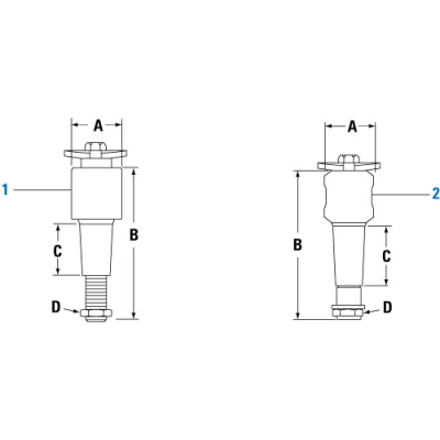 PAI EM47460 MACK 4000-44697 TORQUE ROD BUSHING (TAPPERED STUD)