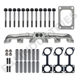 PAI 681127HP HIGH PERFORMANCE EXHAUST MANIFOLD KIT FOR DETROIT DIESEL SERIES 60 (USA) (3 PC SEALED ASSEMBLY) (30 DEGREE DOWN ANGLE) (THERMASHIELD COATING)