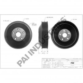 PAI 681232 DETROIT DIESEL A4722020210 WATER PUMP PULLEY (8 GROOVE) (POLY V) (USA)