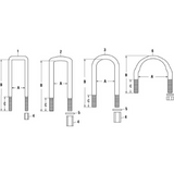 PACK OF 2 PAI FUB-4769 MACK 7QK3154P3 FLAT U-BOLT KIT