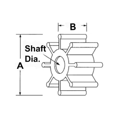 Jabsco® 18786-0001-W Impeller Double Flat Drive 9 Blade Neoprene (23502086)