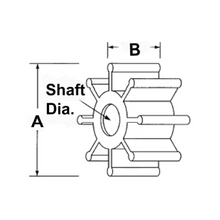 Load image into Gallery viewer, Jabsco® 18786-0001-W Impeller Double Flat Drive 9 Blade Neoprene (23502086)